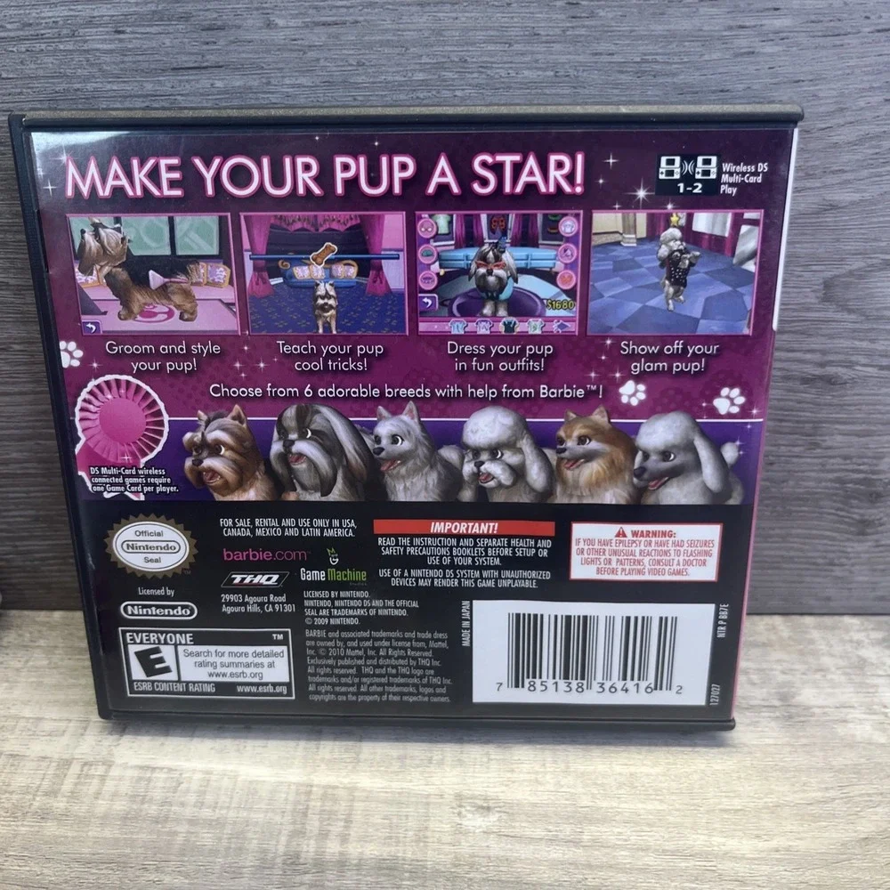 Barbie: Groom and Glam Pups (Nintendo DS, 2010) Dogs Puppies Fancy